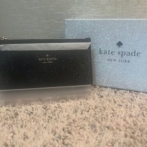 Kate Spade large wallet card carder- Black glitter